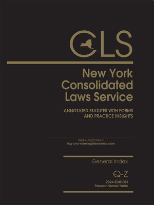 cover image of New York Consolidated Laws Service